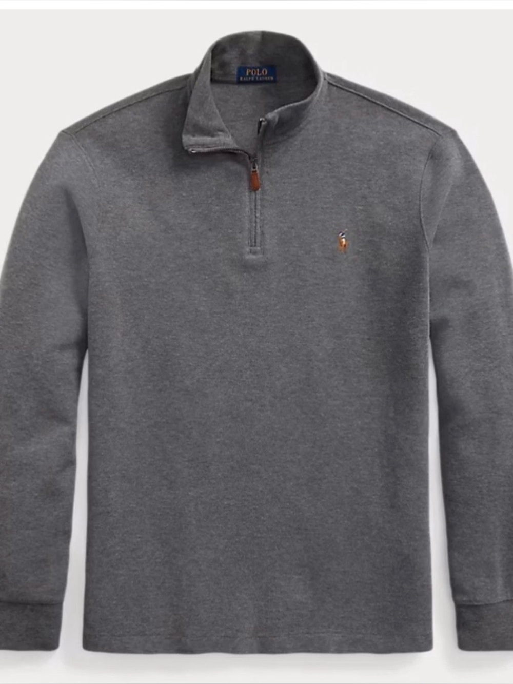 Polo Ralph Lauren Estate Rib 1/4 Zip Mens 3XB Heather Gray Pullover Sweater NWT